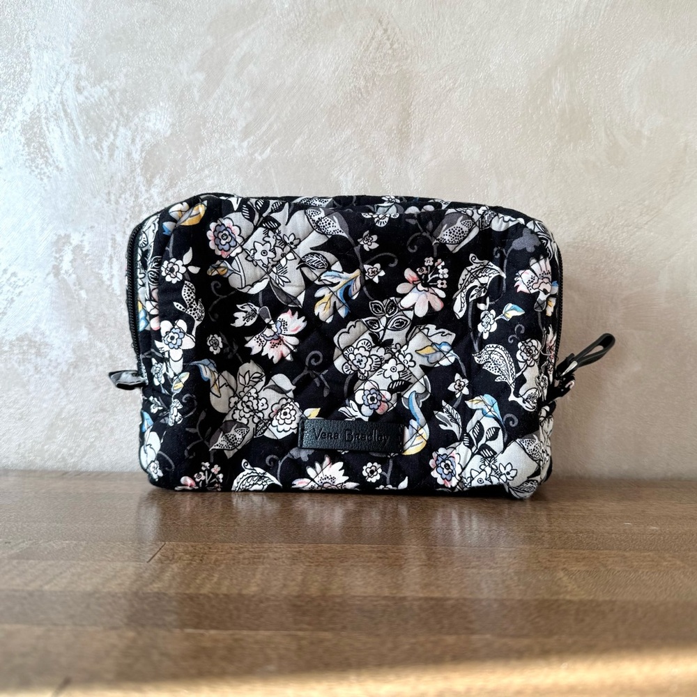 Vera Bradley Cosmetic Bag Black Floral